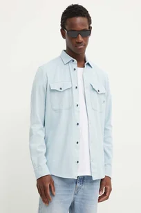 G-Star Raw koszula bawełniana męska kolor niebieski regular z kołnierzykiem klasycznym - Koszule męskie - miniaturka - grafika 1