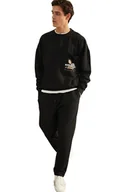 Dresy męskie - TRENDYOL MAN MĘSKIE SPODNIE DRESOWE CZARNE PROSTE BEZ WZORU L 5DA - miniaturka - grafika 1