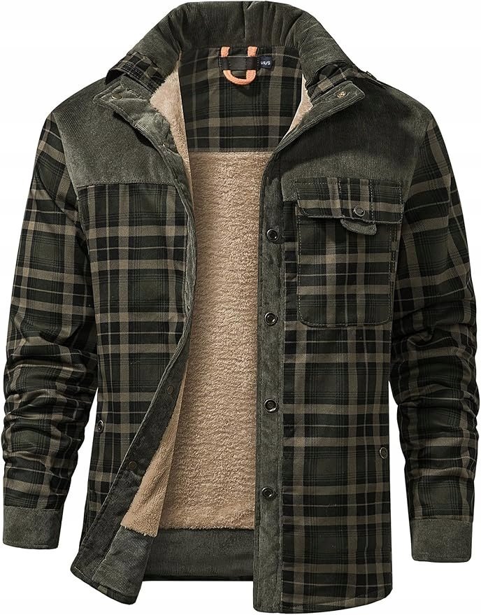 MĘSKA KURTKA OCIEPLANA Jesienna Wiosenna Typu Drwal W Kratę L Duża