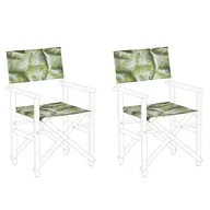 Taborety i hokery - Zestaw 2 Tkanin Do Krzesła Wzór W Tropikalne Liście Cine - miniaturka - grafika 1