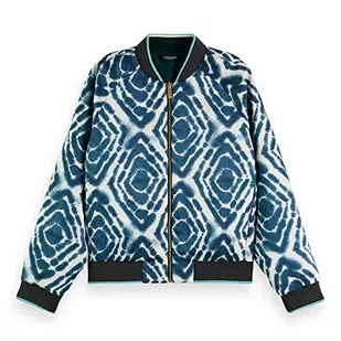 Scotch & Soda Damska kurtka bomberka odwracalna, Disco tie dye Bottle Green 6371, XS, Disco tie dye bottle green 6371, XS - Kurtki damskie - miniaturka - grafika 1