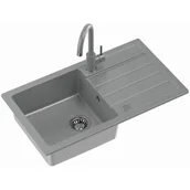 Zlewozmywaki z baterią - Zlewozmywak MYQ Color Long LONG2COL Szary + bateria - miniaturka - grafika 1