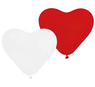 GMR Balony serca czerwone i białe 25 cm 5 szt CR/45-01/5 - Balony i akcesoria - miniaturka - grafika 1