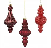 Bombki - Bombka choinkowa szklana świąteczna 15 cm czerwona 1 szt. - miniaturka - grafika 1