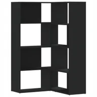 Regały - 4-poziomowy regał narożny, czarny, 85x85x140 cm - miniaturka - grafika 1