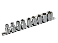 Zestawy narzędziowe - 10el.kpl.nasadek torx E10-24,1/2"na listwie - miniaturka - grafika 1