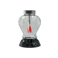 Lampiony i znicze - Znicz solarny Serce 1325 srebrny - miniaturka - grafika 1