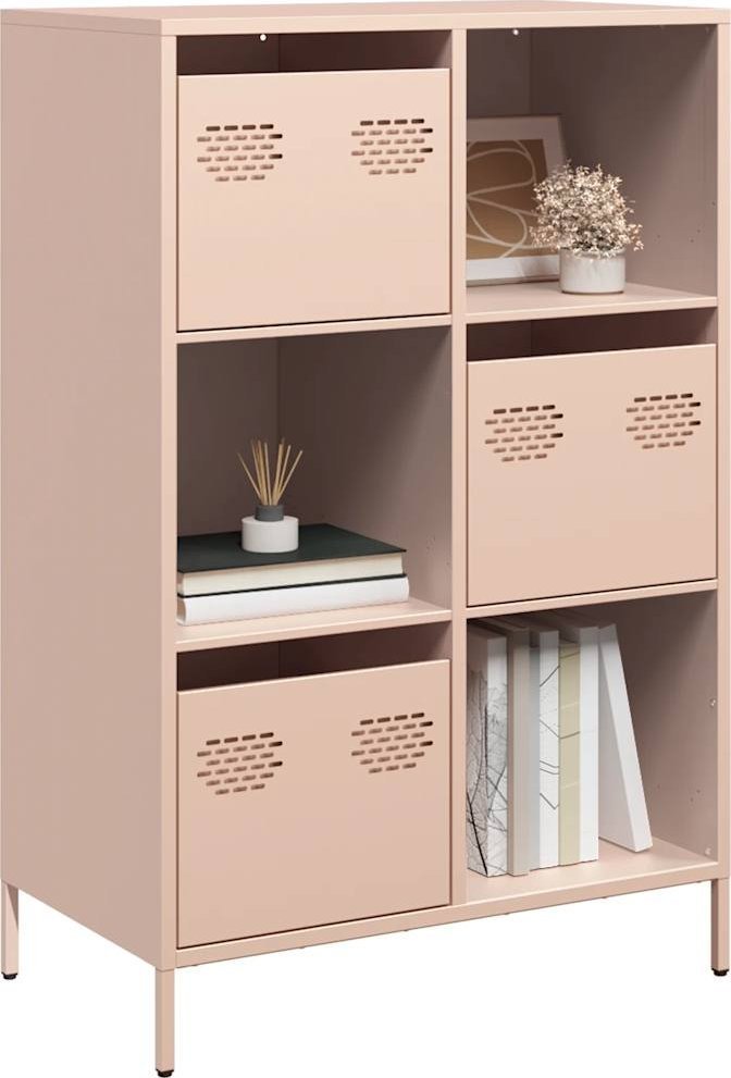 vidaXL vidaXL Szafka, różowa, 68x39x103,5 cm, stal