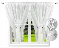 Firany - Gotowa Firana Kokony 300x150 Biała Kuchnia Salon - miniaturka - grafika 1