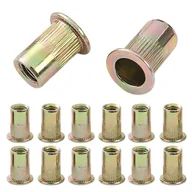 Śruby i nakrętki - 20 szt. nitonakrętek M8, ocynkowanych, stalowych, węglowych, gwintowanych, z łbem płaskim, nity zrywalne do metalu i plastiku - miniaturka - grafika 1