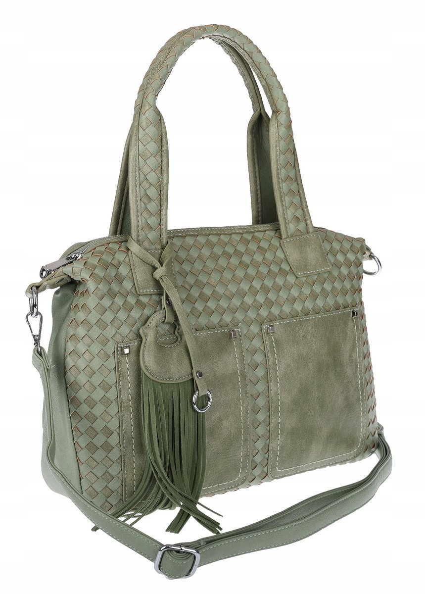 Torebka Damska Shopper Torba na Ramię do ręki Listonoszka MC865 Zielona