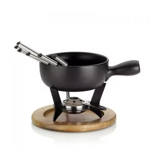 Kela Country 16640 zestaw do fondue serowego, 10 elementów, żaroodporna porcelana, 1 l, metal, kolor czarny 16640 - Zestawy do fondue - miniaturka - grafika 1