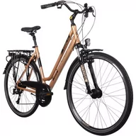Rowery - Rower trekkingowy INDIANA X-Road 3.0 D19 28 cali damski Czarno-brązowy - miniaturka - grafika 1