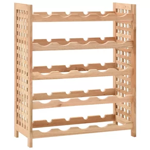 vidaXL Stojak na 25 butelek wina, lite drewno orzechowe, 63x25x73 cm - Stojaki na wino - miniaturka - grafika 1
