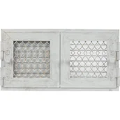 Akcesoria kominkowe - Kratki.pl KRATKA KOMINKOWA RETRO BIAŁA PODWÓJNA OTWIERANA 22 RETRO2/22/B/A - miniaturka - grafika 1