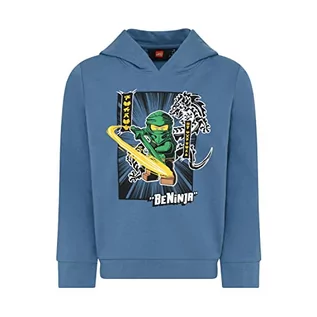 Bluzy dla chłopców - LEGO Chłopięca bluza z kapturem Ninjago Jungen LWStorm 304 bluza z kapturem, 612 Faded Blue, 116 - grafika 1