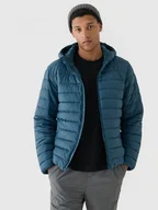 Kurtki męskie - Męska kurtka puchowa pikowana 4F 4FWAW24TDJAM484 - turkusowa - miniaturka - grafika 1