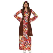 Stroje karnawałowe - STRÓJ SUKIENKA HIPISKA KOLOROWA M(38-40) - miniaturka - grafika 1