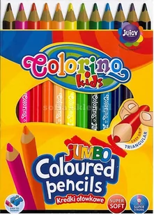 Colorino Kredki ołówkowe trójkątne 12 kolorów Jumbo PATIO - Przybory szkolne - miniaturka - grafika 1