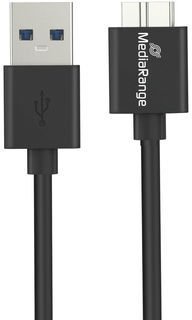 MediaRange Kabel ładujący USB-A na Micro-B USB 3.0 0,5m czarny MRCS239