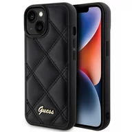 Etui i futerały do telefonów - Guess GUHCP15SPSQSQSK etui obudowa do iPhone 15 6.1" czarny/black hardcase Quilted Metal Logo - miniaturka - grafika 1