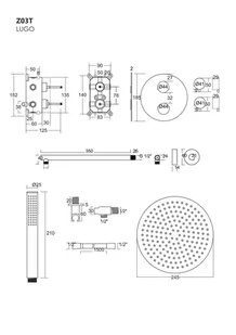 Corsan - Zestaw podtynkowy Z03TGL złoty z baterią termostatyczną - Baterie podtynkowe - miniaturka - grafika 3