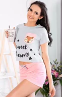 Piżamy damskie - Bawełniana piżama damska dwuczęściowa Russet Foxy 0204, Kolor niebiesko-różowy, Rozmiar S/M, LivCo Corsetti Fashion - Primodo.com - miniaturka - grafika 1