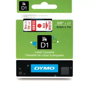 Dymo Standardowa taśma D1 - 9mm x 7m - czerwony/biała - 40915 - Etykiety do drukarek - miniaturka - grafika 1