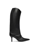 Kozaki damskie - Patrizia Pepe Kozaki 2Y0037 L048 K103 Czarny - miniaturka - grafika 1