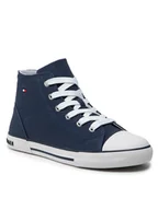 Buty dla chłopców - Tommy Hilfiger Trampki Higt Top Lace-Up Sneaker T3X4-32209-0890 S Granatowy - miniaturka - grafika 1