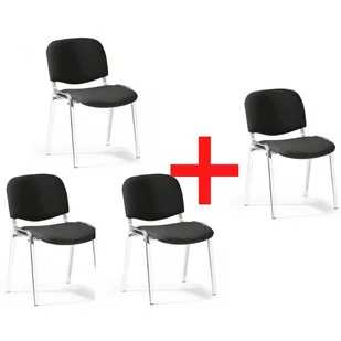 Fotel biurowy, krzesło biurowe Antares Krzesło konferencyjne VIVA chrom 3+1 GRATIS, czarne 280583 - Fotele i krzesła biurowe - miniaturka - grafika 1