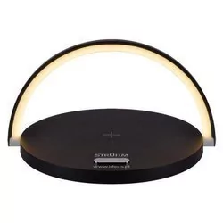 Ideus Biurkowa LAMPKA stojąca SATURN 03863 stołowa LAMPA okrągła LED 10W 4000K z przewodem USB-C czarna 03863 - Lampy stojące - miniaturka - grafika 1