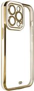 Etui i futerały do telefonów - Fashion Case etui do iPhone 13 Pro żelowy pokrowiec ze złotą ramką biały - miniaturka - grafika 1