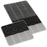 Dywaniki łazienkowe - Bellatex Komplet dywaników łazienkowych bez wycięcia Bany Pasy czarny, 60 x 100 cm, 60 x 50 cm - miniaturka - grafika 1