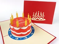 Kartki okolicznościowe i zaproszenia - Karnet okolicznościowy 3D, Ogromny tort urodzinowy - miniaturka - grafika 1
