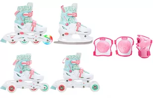 Rolki-Wrotki 4w1 Croxer Inez 30-33 / Ochraniacze Croxer Neve Pink S - Ochraniacze - miniaturka - grafika 1