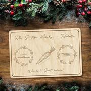 Ozdoby bożonarodzeniowe - Drewniana TACA DLA MIKOŁAJA talerzyk na smakołyki dla Mikołaja i Renifera  tacka na mleko i ciastka - miniaturka - grafika 1