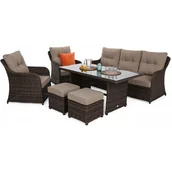 Meble ogrodowe - HOME &amp; GARDEN Meble ogrodowe technorattanowe Bergamo Brown Mat / Brown Melange 846123 - miniaturka - grafika 1