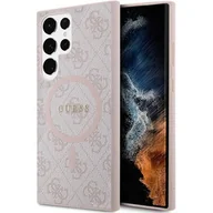 Etui i futerały do telefonów - Guess GUHMS24LG4GFRP S24 Ultra S928 różowy/pink hardcase 4G Collection Leather Metal Logo MagSafe - miniaturka - grafika 1