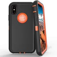 Etui i futerały do telefonów - Etui na telefon Iphone X Xs Shockproof Defender Cover Protector Pomarańczowo czarny - miniaturka - grafika 1