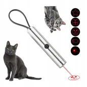 Zabawki dla kotów - WSKAŹNIK LASEROWY LASER DLA KOTA ZABAWKA Baterie WYŚWIETLA RÓŻNE WZORY - miniaturka - grafika 1