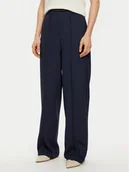 Spodnie damskie - Tommy Hilfiger Spodnie materiałowe WW0WW43875 Granatowy Regular Fit - miniaturka - grafika 1