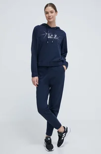 EA7 Emporio Armani dres damski kolor granatowy - Dresy damskie - miniaturka - grafika 1