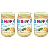 Dania dla dzieci - Hipp Makaron z rybą morską i brokułami po 9. miesiącu zestaw 3 x 220 g - miniaturka - grafika 1