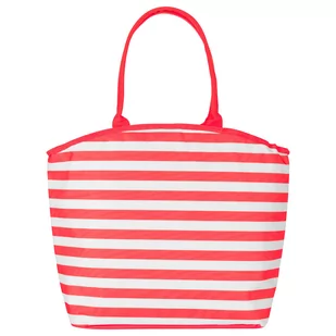 TORBA TERMICZNA NA ZAKUPY PLAŻĘ W PASKI CZERWONA 20L - Torby termiczne - miniaturka - grafika 1