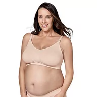 Biustonosze - Medela Keep Cool Ultra biustonosz | Bezszwowy biustonosz ciążowy i karmienia z materiału Soft Touch z 6 strefami oddychania i dodatkowym wsparciem, Chai, S - miniaturka - grafika 1