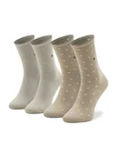 Skarpetki damskie - Tommy Hilfiger Zestaw 2 par wysokich skarpet damskich 100001493 Beżowy - miniaturka - grafika 1