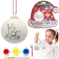 Zabawki kreatywne - BOMBKI DO MALOWANIA +FARBY DIY KREATYWNY PREZENT ZAWIESZKI NA CHOINKĘ DIY RENIFER - miniaturka - grafika 1