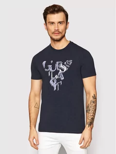 Koszulki męskie - GUESS T-Shirt M2GI22 J1311 Granatowy Slim Fit - grafika 1