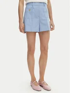 Spodenki damskie - Tommy Hilfiger Szorty materiałowe WW0WW49592 Niebieski Regular Fit - miniaturka - grafika 1